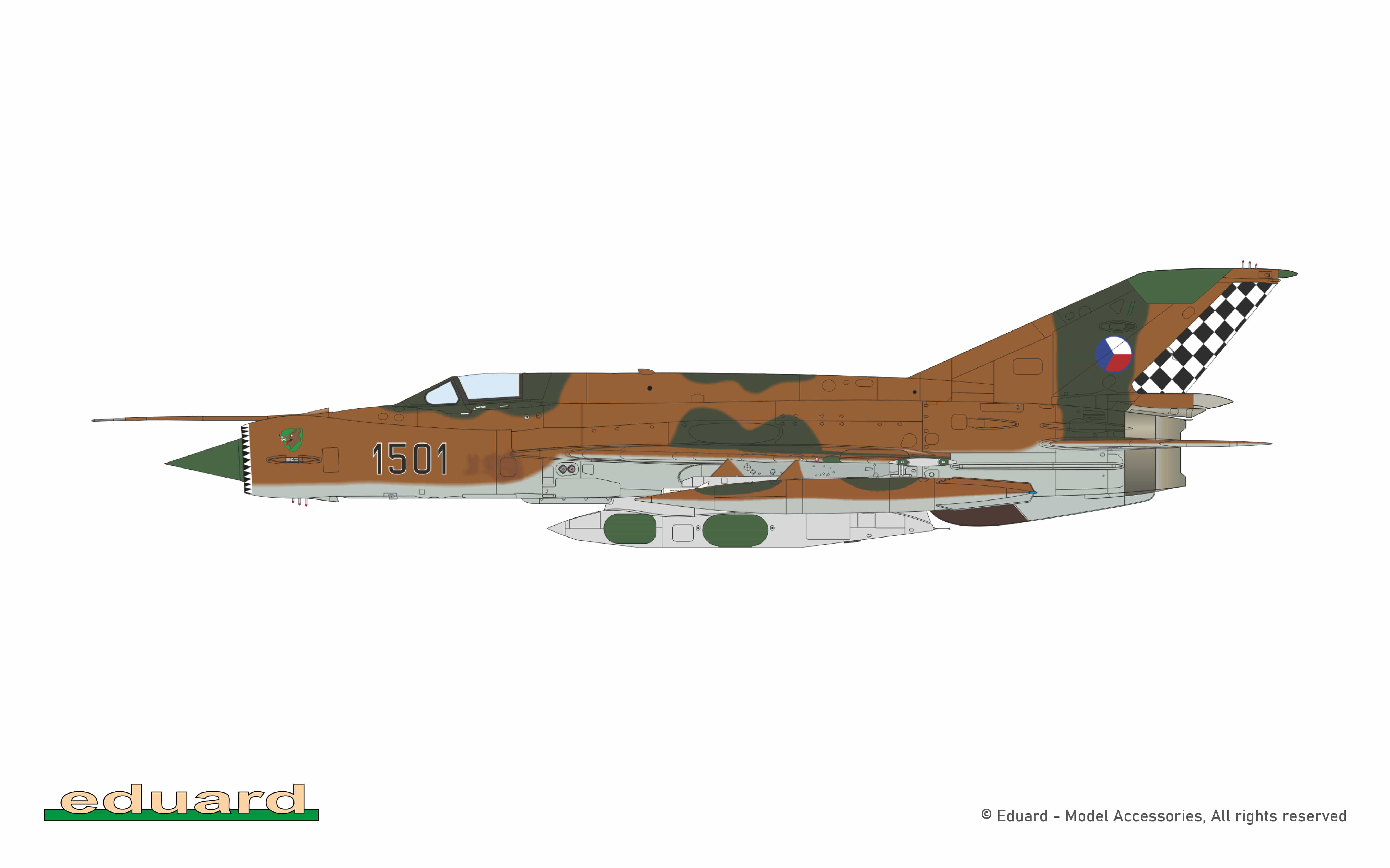 Eduard - 70147 - Mikoyan-Gurevich MiG-21R Fishbed H - paint schemes - Air Test Department, Czech Air Force, Čáslav Air Base, Czech Republic, 1994
