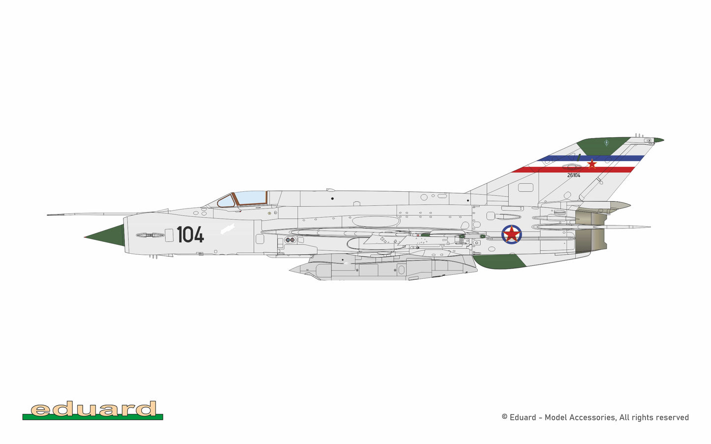 301 - Eduard - 70147 - Mikoyan-Gurevich MiG-21R Fishbed H - paint schemes - 353 izviđačka eskadrila (353rd Reconnaissance Air Squadron), Ratno vazduhoplovstvo i protivvazdušna odbrana, Zelyava Air Base, Yugoslavia, 1971