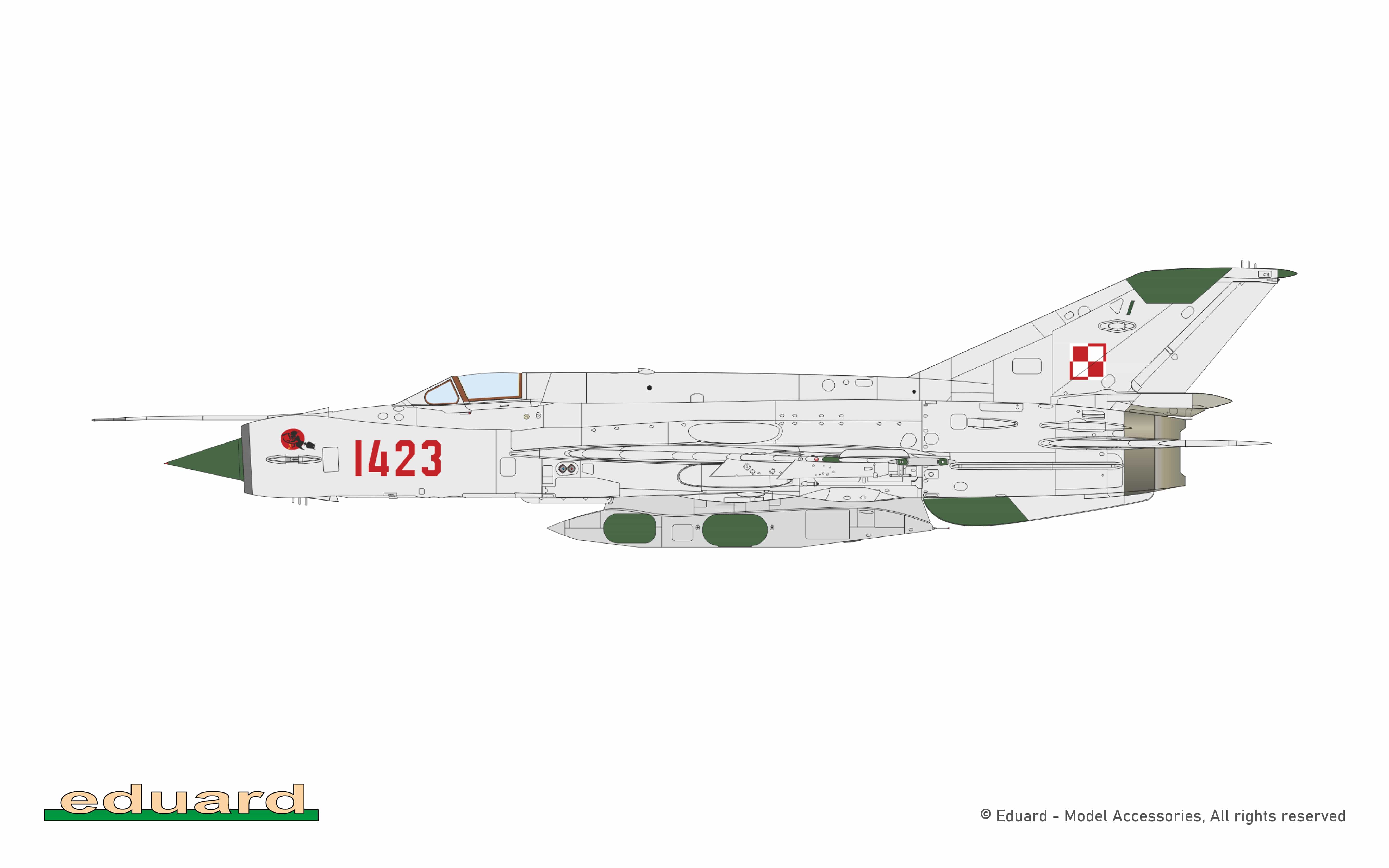 Eduard - 70147 - Mikoyan-Gurevich MiG-21R Fishbed H - paint schemes - 32 Tactical Reconnaissance Air Regiment, Wojska Lotnicze i Obrony Powietrznej, Sochaczew-Bielice Air Base, Poland, early 1980s