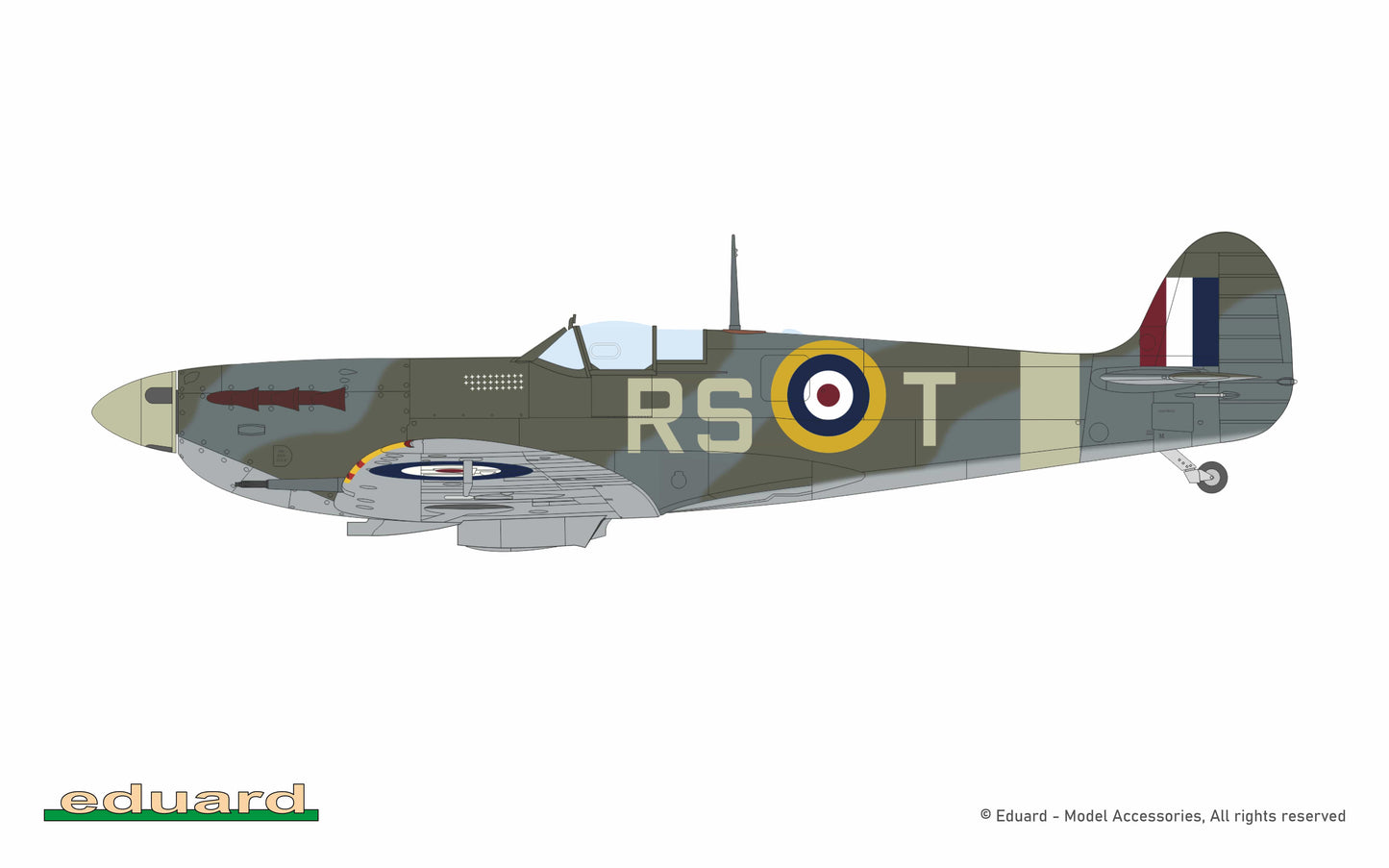 300 - Eduard - 70206 - Supermarine Spitfire Mk Vb (mid) - paint schemes - BL336, W/Cdr Robert S. Tuck, CO of Biggin Hill Wing, RAF Biggin Hill, the United Kingdom, December 1941 - January 1942