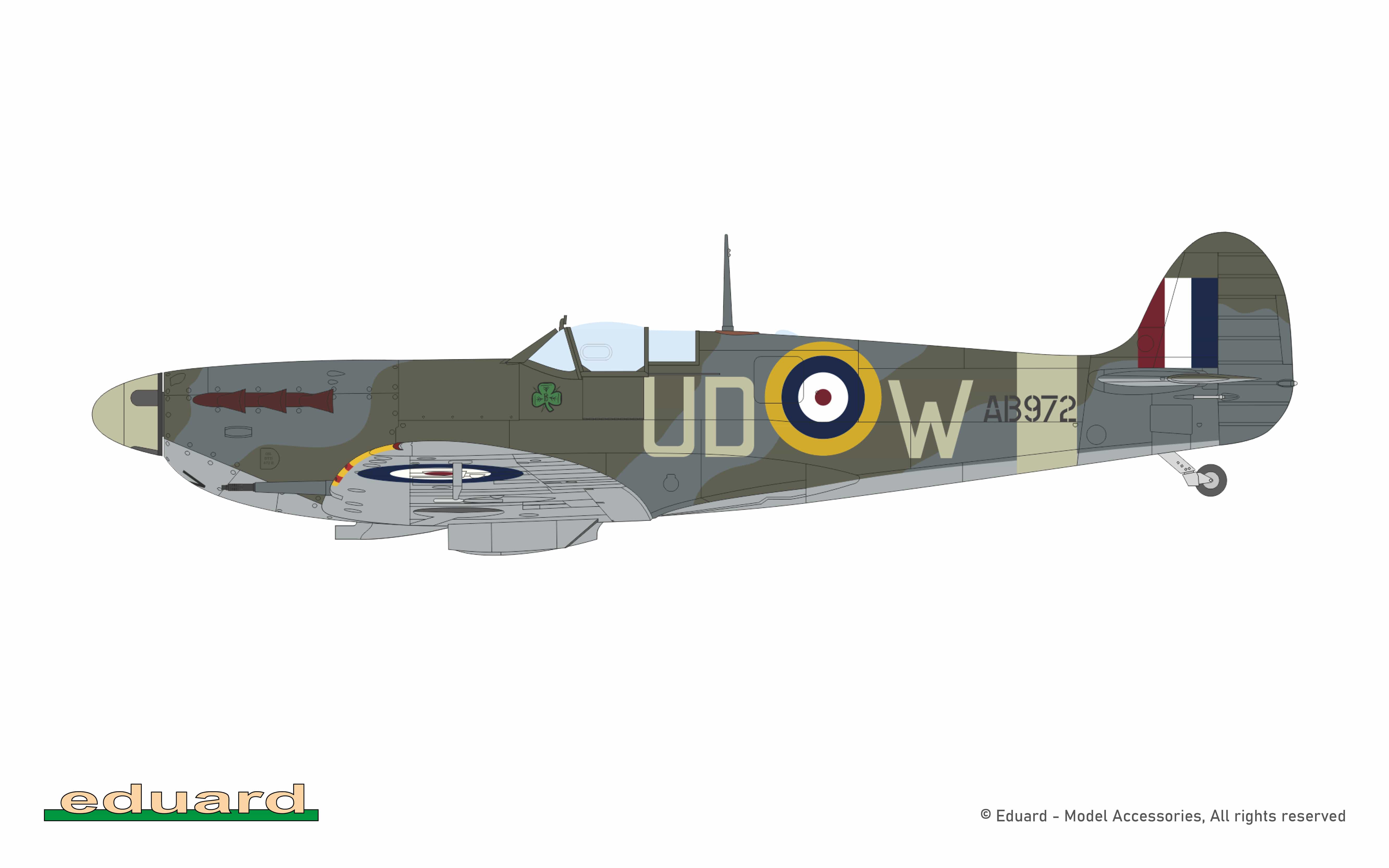Eduard - 70206 - Supermarine Spitfire Mk Vb (mid) - paint schemes - AB972, F/Lt Brendan E. F. Finucane, No. 452 Squadron, RAF Kenley, the United Kingdom, October 1941