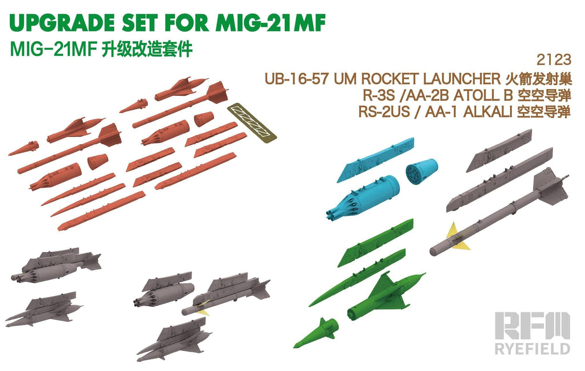 010 - Rye Field Model - 2123 - Mikoyan-Gurevich MiG-21MF Fishbed J Weapons [upgrade kit] - primary image