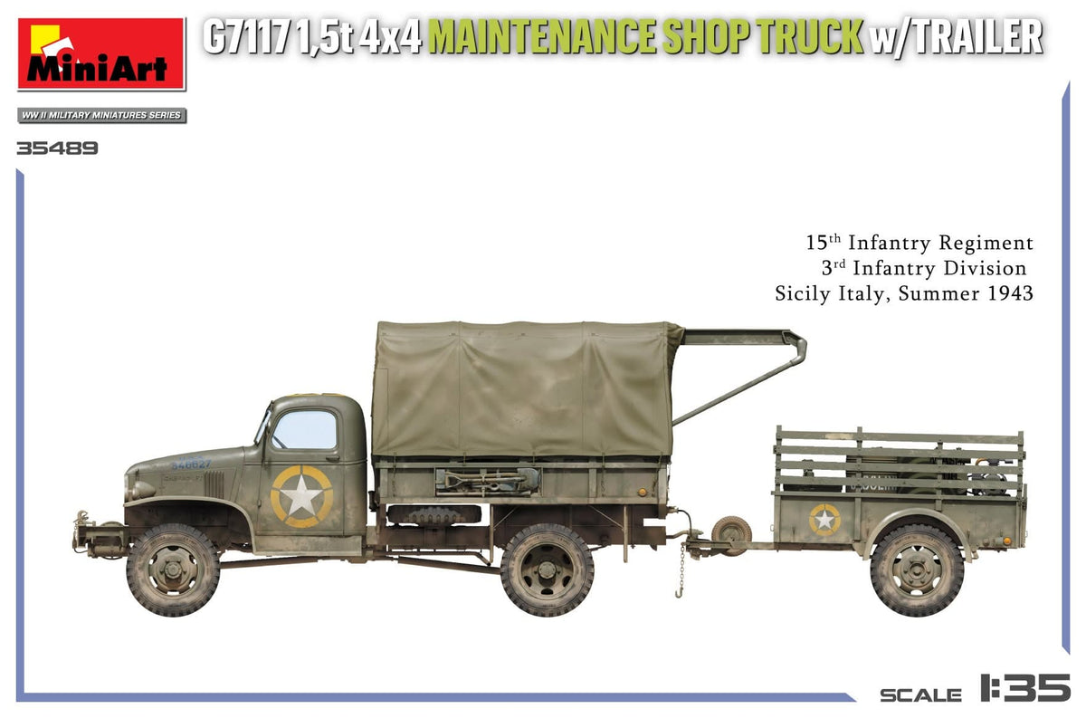 300 - Miniart - 35498 - Chevrolet G7117 1½-ton 4x4 Repair with Trailer - paint schemes