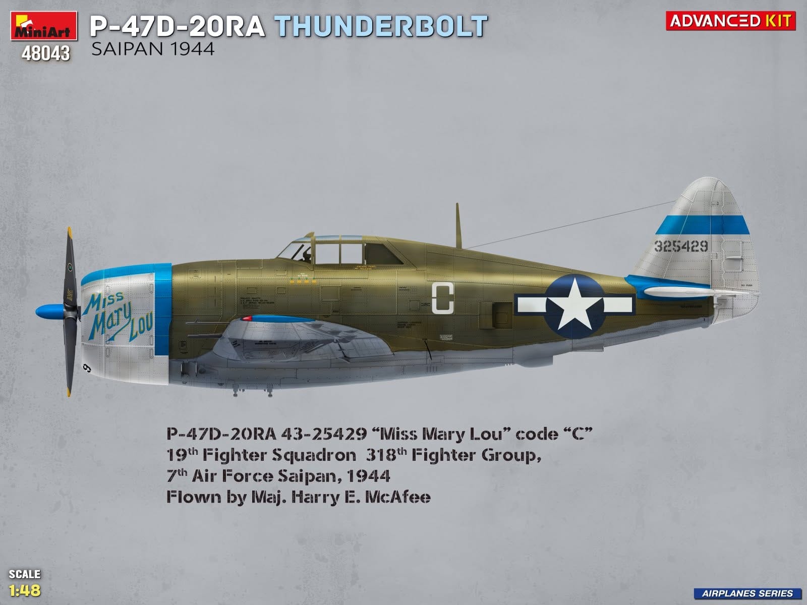 Miniart - 48043 - Republic P-47D-20RA Thunderbolt Razorback - paint schemes