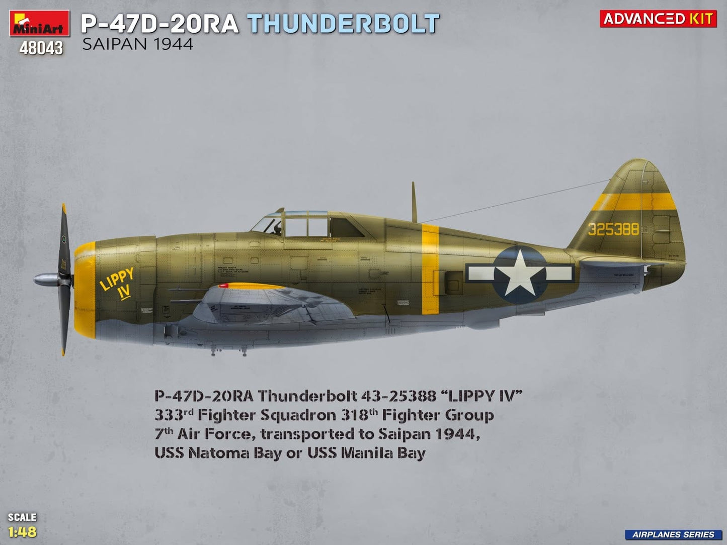 301 - Miniart - 48043 - Republic P-47D-20RA Thunderbolt Razorback - paint schemes