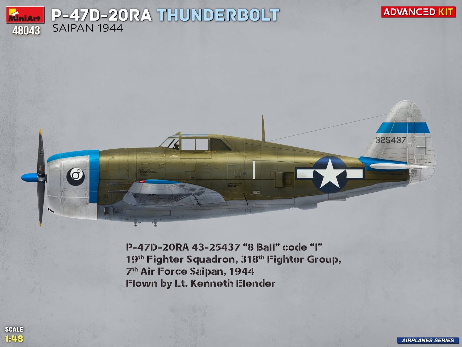 Miniart - 48043 - Republic P-47D-20RA Thunderbolt Razorback - paint schemes
