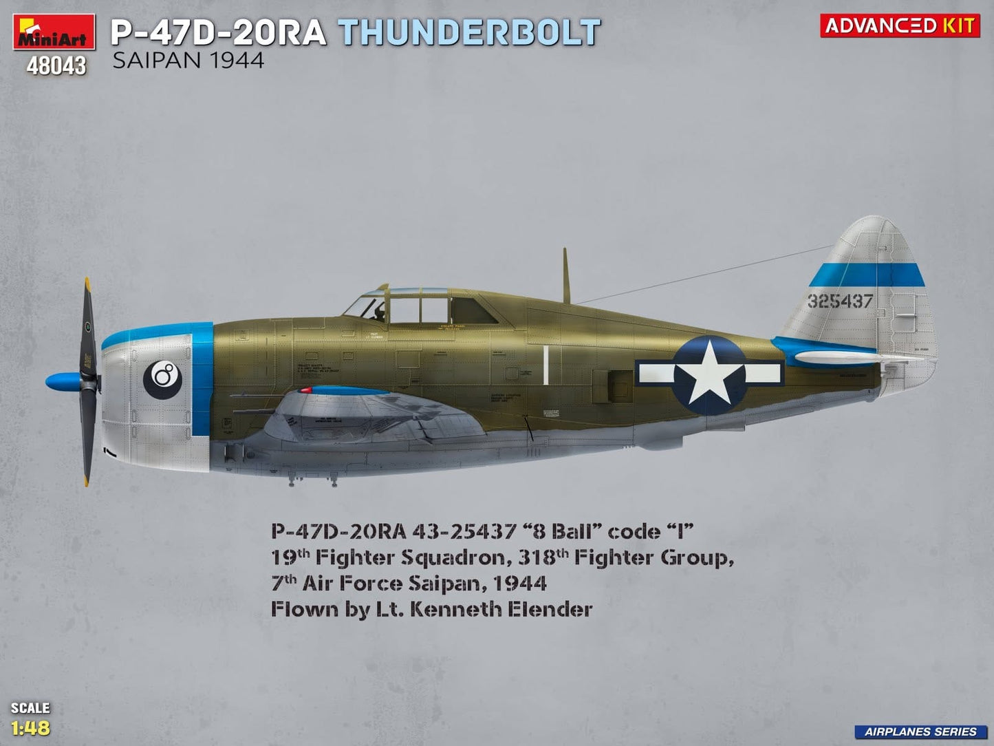 302 - Miniart - 48043 - Republic P-47D-20RA Thunderbolt Razorback - paint schemes