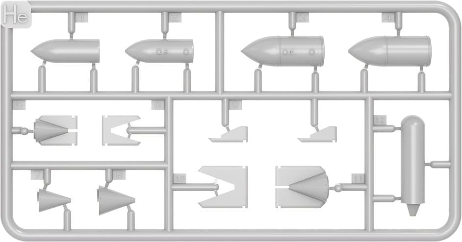 Miniart - 49021 - German Fuel Drop Tanks and Bombs - sprue