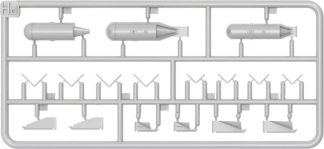 203 - Miniart - 49021 - German Fuel Drop Tanks and Bombs - sprue