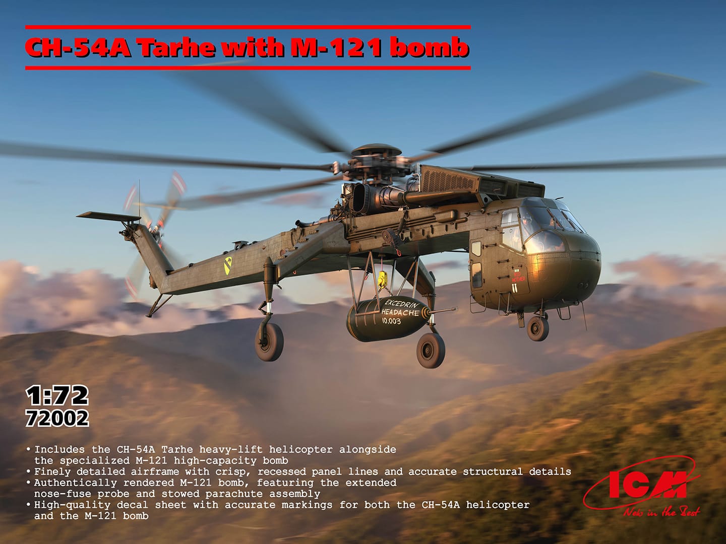010 - ICM - 72002 - Sikorsky CH-54A Tarhe with M121 Bomb - primary image