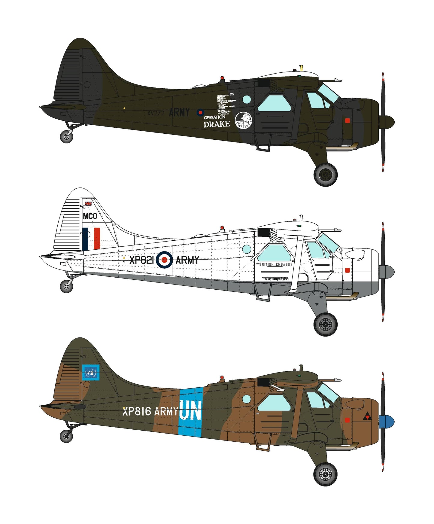 300 - Dora Wings - 72041 - de Havilland Canada Beaver AL Mk I - paint schemes
