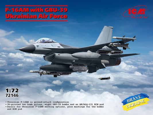 010 - ICM - 72146 - General Dynamics F-16AM Fighting Falcon with GBU-39 - primary image
