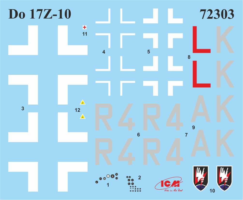 401 - ICM - 72209 - Luftwaffe Night Fighters - decals