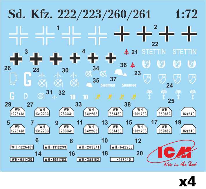 400 - ICM - DS7207 - Wehrmacht Light Armoured Vehicles - decals