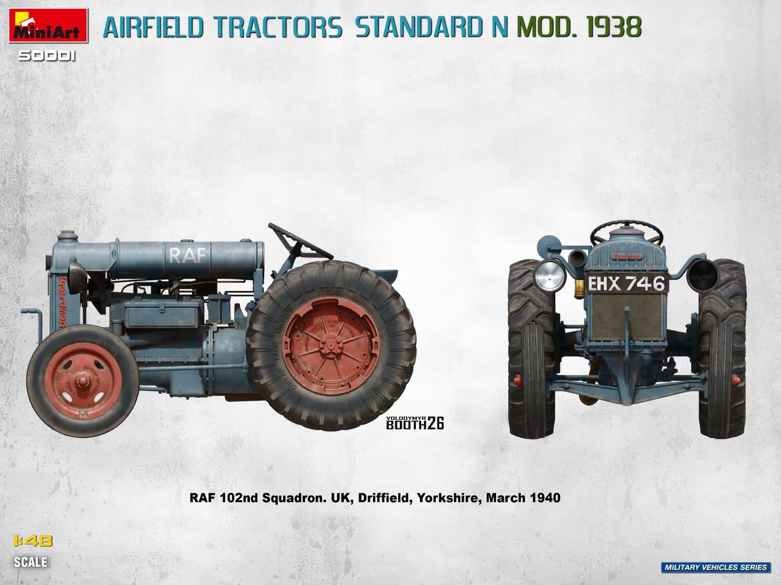 Miniart - 50001 - Fordson Airfield Tractors Model N (1938) - paint schemes