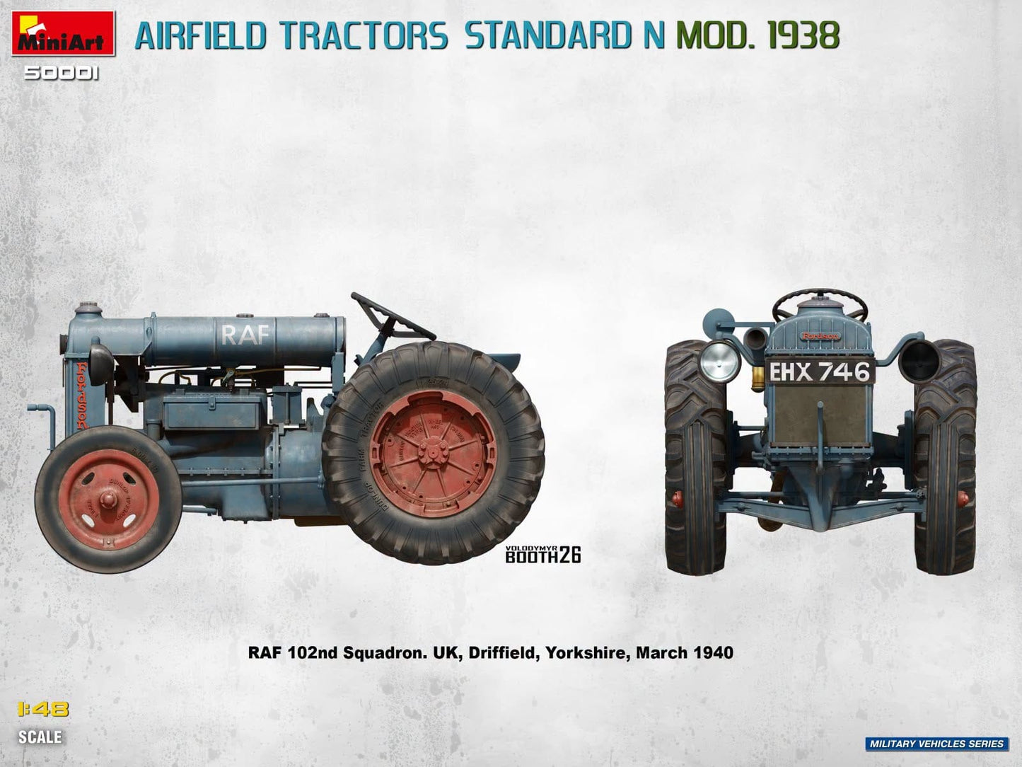 303 - Miniart - 50001 - Fordson Airfield Tractors Model N (1938) - paint schemes