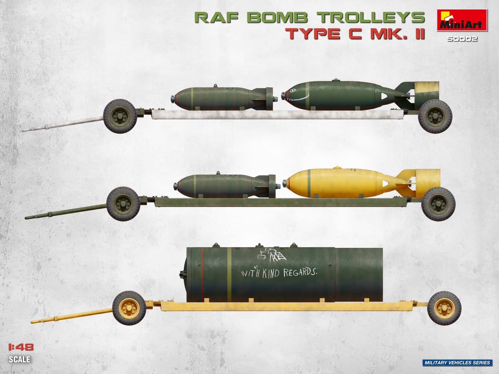 Miniart - 50002 - British Bomb Trolleys and Bombs - paint schemes