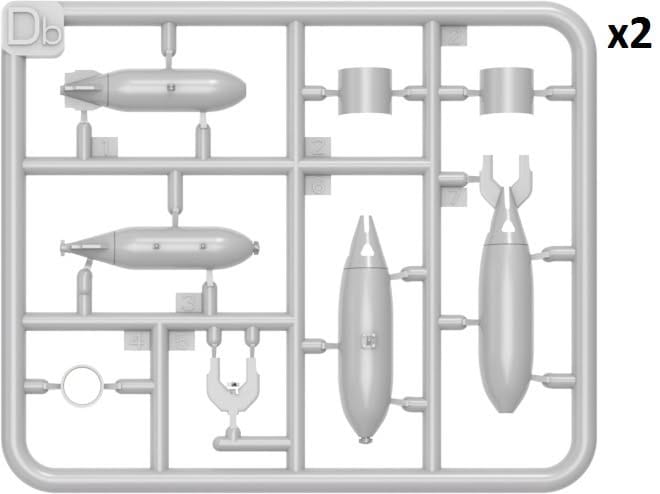 Miniart - 50002 - British Bomb Trolleys and Bombs - sprue