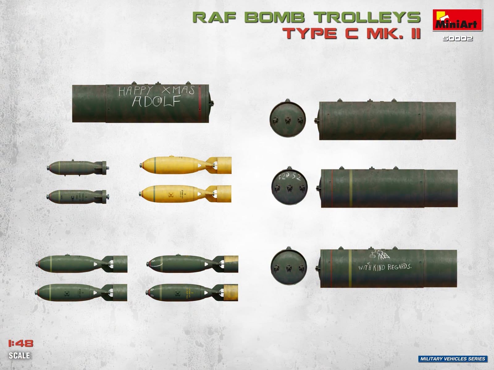 Miniart - 50002 - British Bomb Trolleys and Bombs - paint schemes