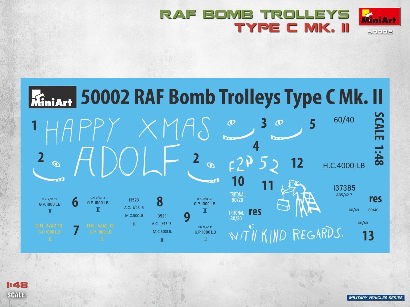Miniart - 50002 - British Bomb Trolleys and Bombs - decals