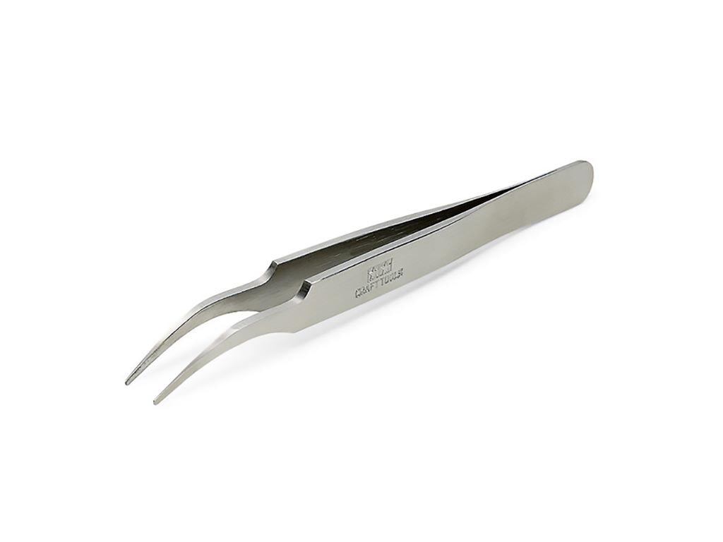 010 - High Grade Angled Tweezers Round Tip - primary image