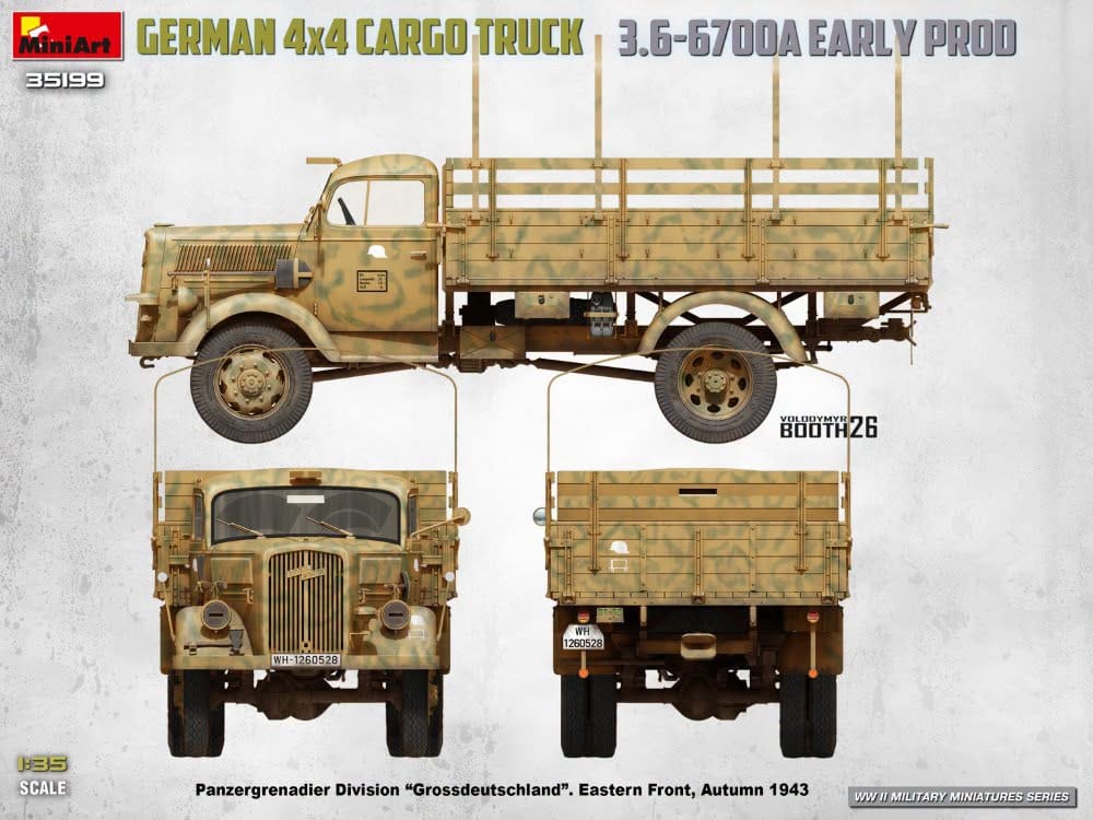 303 - Miniart - 35199 - Opel Blitz 3.6-6700 A (early) - paint schemes