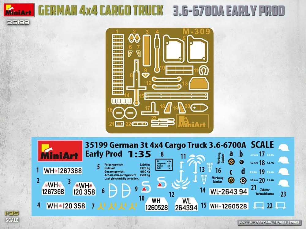 Miniart - 35199 - Opel Blitz 3.6-6700 A (early) - decals