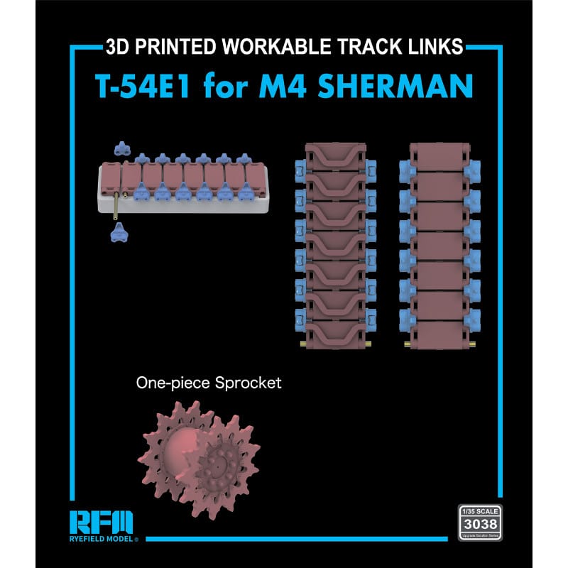 010 - Rye Field Model - 3038 - M-50/M-51 Sherman Workable Track Links - primary image