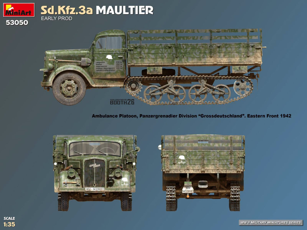 303 - Miniart - 53050 - Opel Blitz 3.6-36S/SS M Sd.Kfz. 3a Maultier (early) - paint schemes