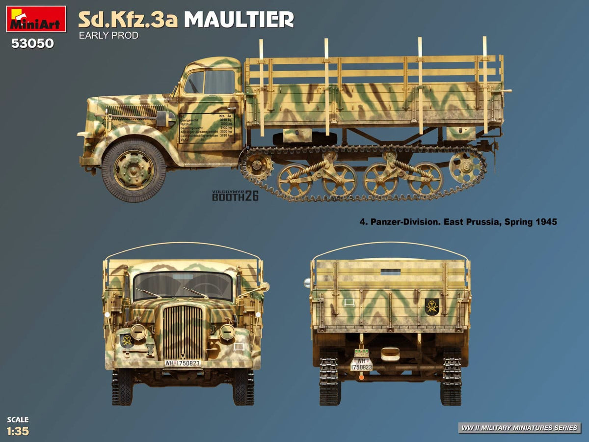 300 - Miniart - 53050 - Opel Blitz 3.6-36S/SS M Sd.Kfz. 3a Maultier (early) - paint schemes