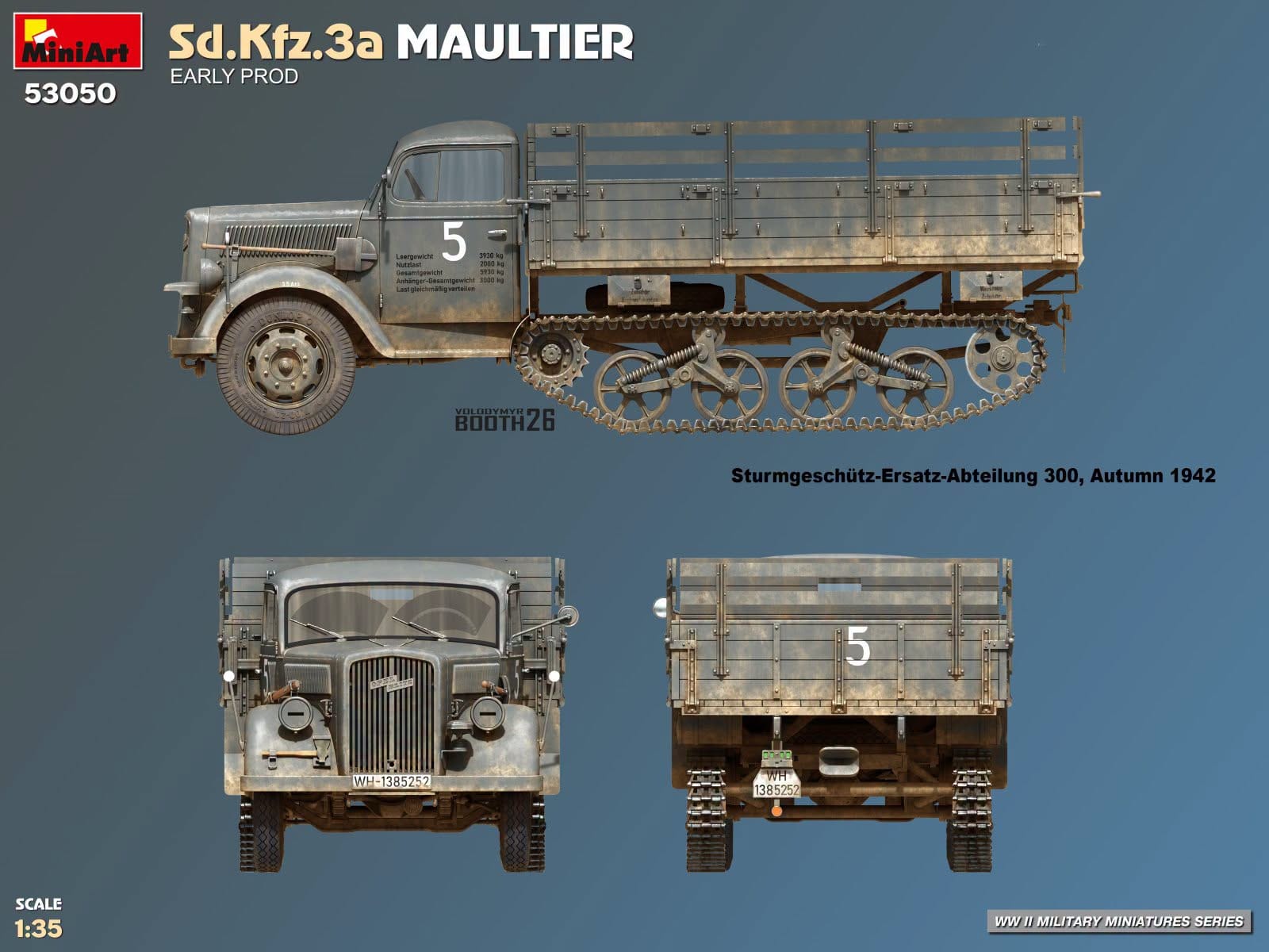 Miniart - 53050 - Opel Blitz 3.6-36S/SS M Sd.Kfz. 3a Maultier (early) - paint schemes