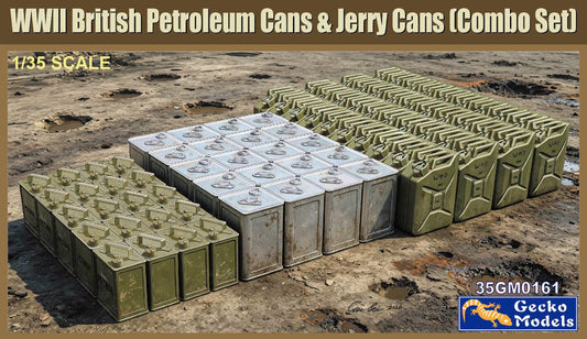 010 - Gecko Models - 35GM161 - British Petrol Tins and Jerry Cans Set - primary image