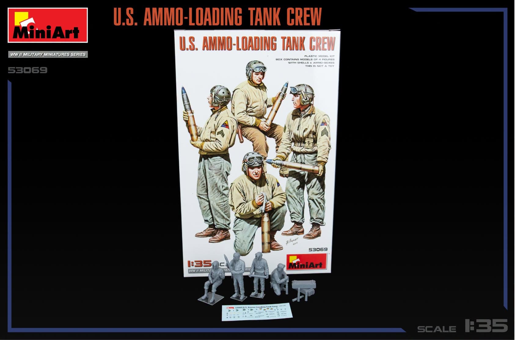 Miniart - 53069 - United States Tank Crew Loading Ammunition - unpainted model