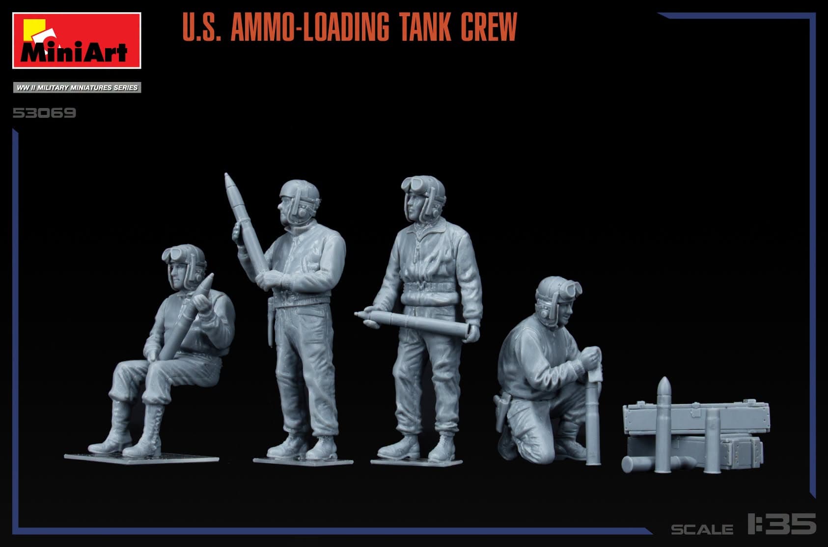 Miniart - 53069 - United States Tank Crew Loading Ammunition - unpainted model