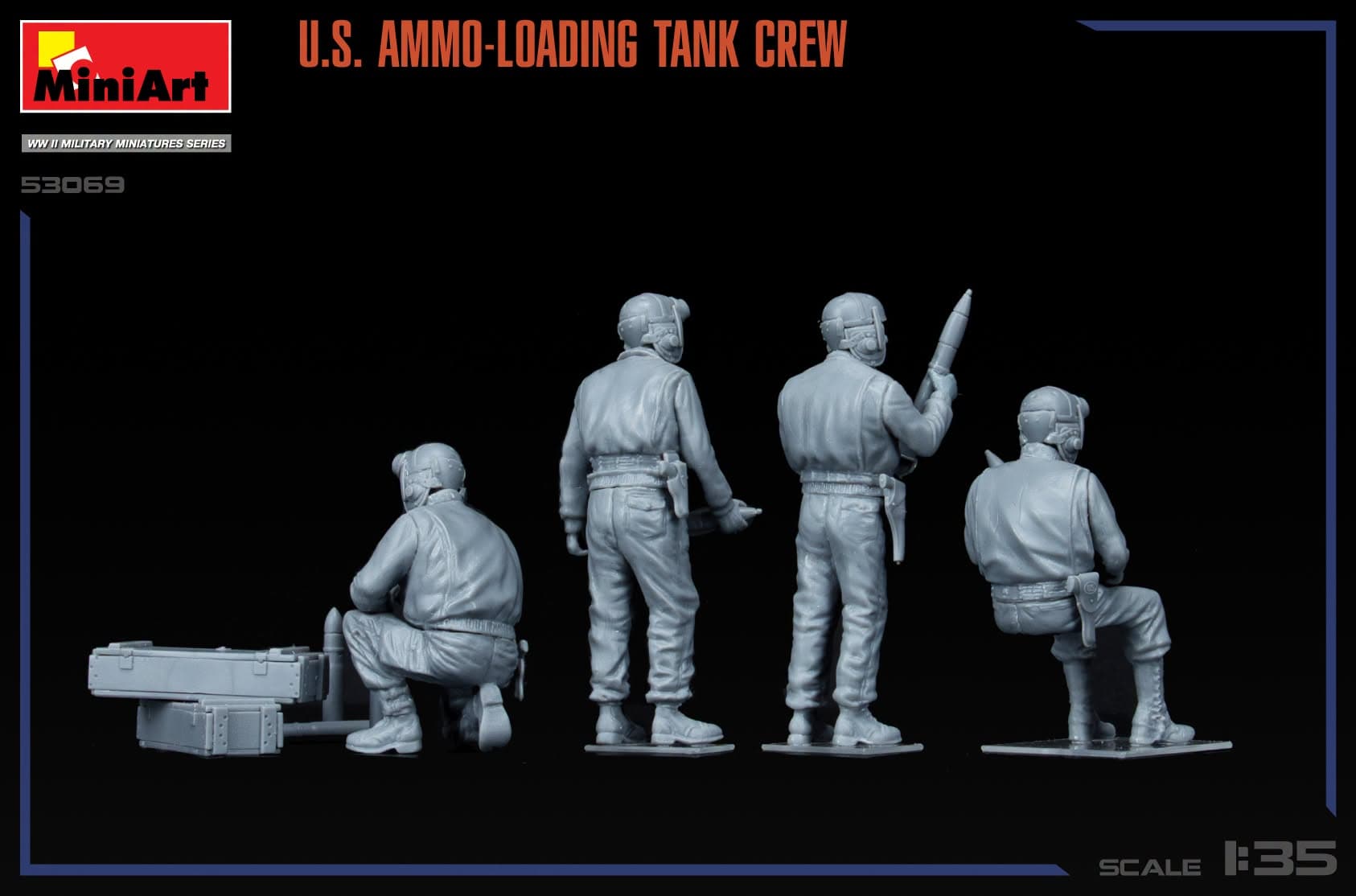 Miniart - 53069 - United States Tank Crew Loading Ammunition - unpainted model