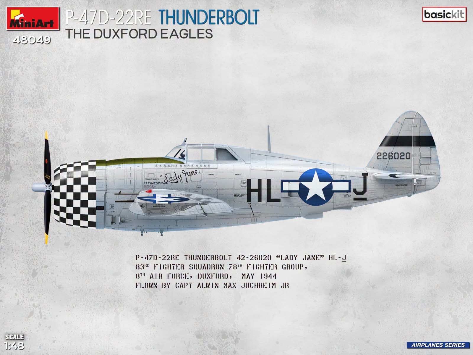 Miniart - 48049 - Republic P-47D-22RE Thunderbolt Razorback ‘The Duxford Eagles’ - paint schemes