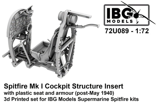 010 - IBG - 72U088 - Supermarine Spitfire Mk I Cockpit Structure Insert (Metal Seat) - primary image