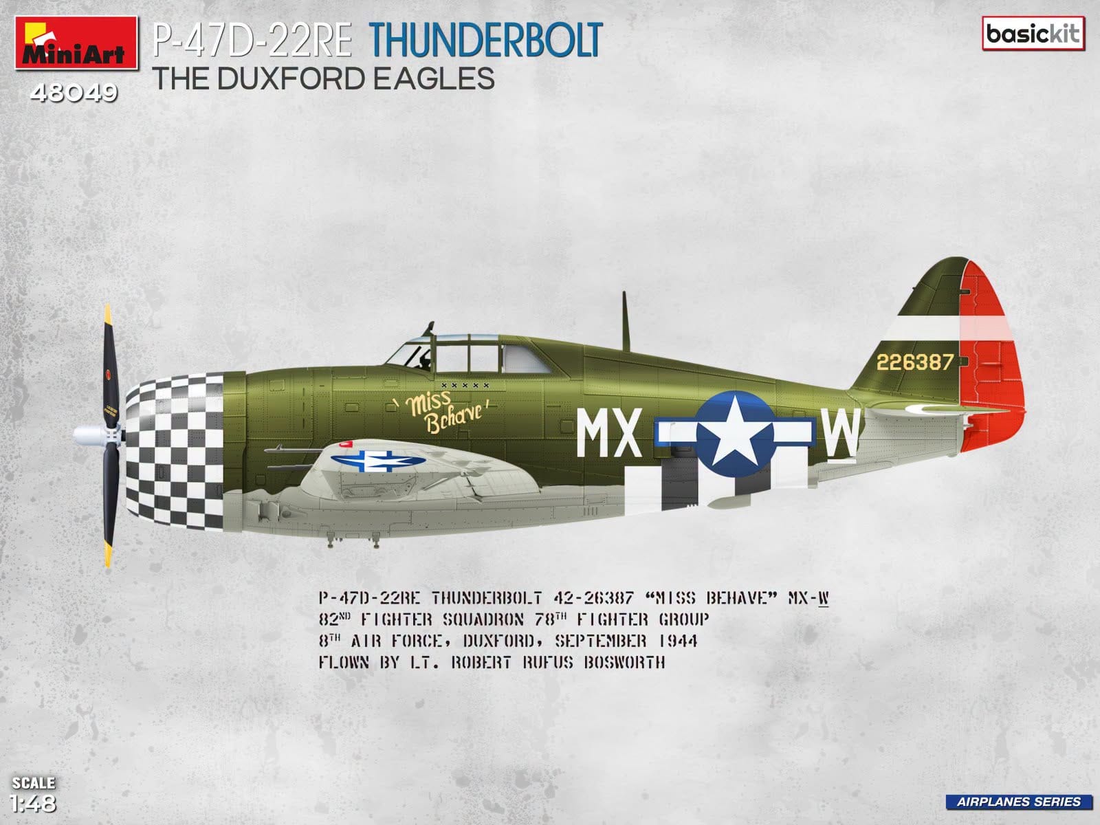 Miniart - 48049 - Republic P-47D-22RE Thunderbolt Razorback ‘The Duxford Eagles’ - paint schemes