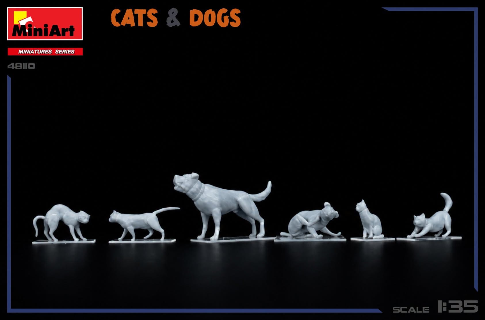Miniart - 38110 - Cats & Dogs - unpainted model