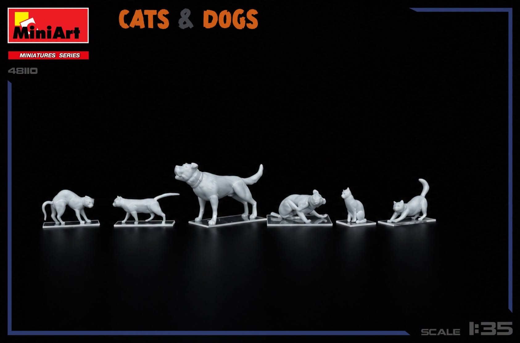 Miniart - 38110 - Cats & Dogs - unpainted model