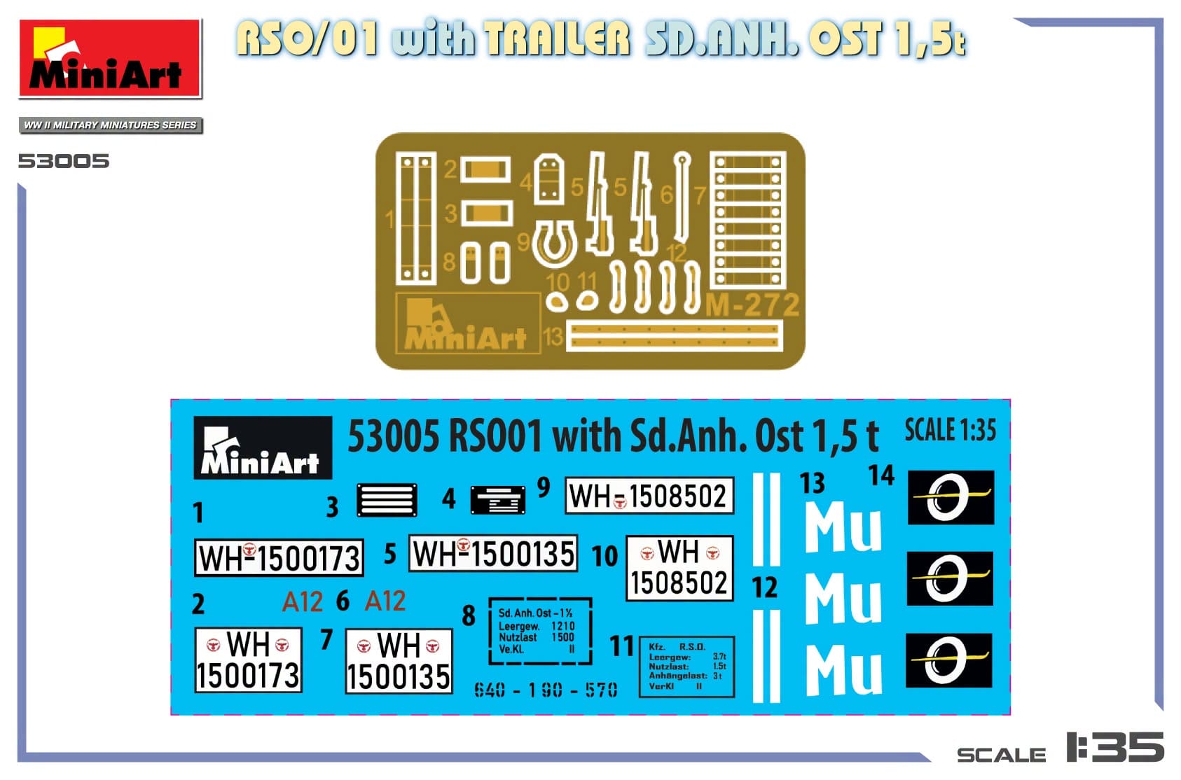 Miniart - 53005 - Steyr RSO/01 with Sd.Anh. Ost 1.5t Trailer - decals