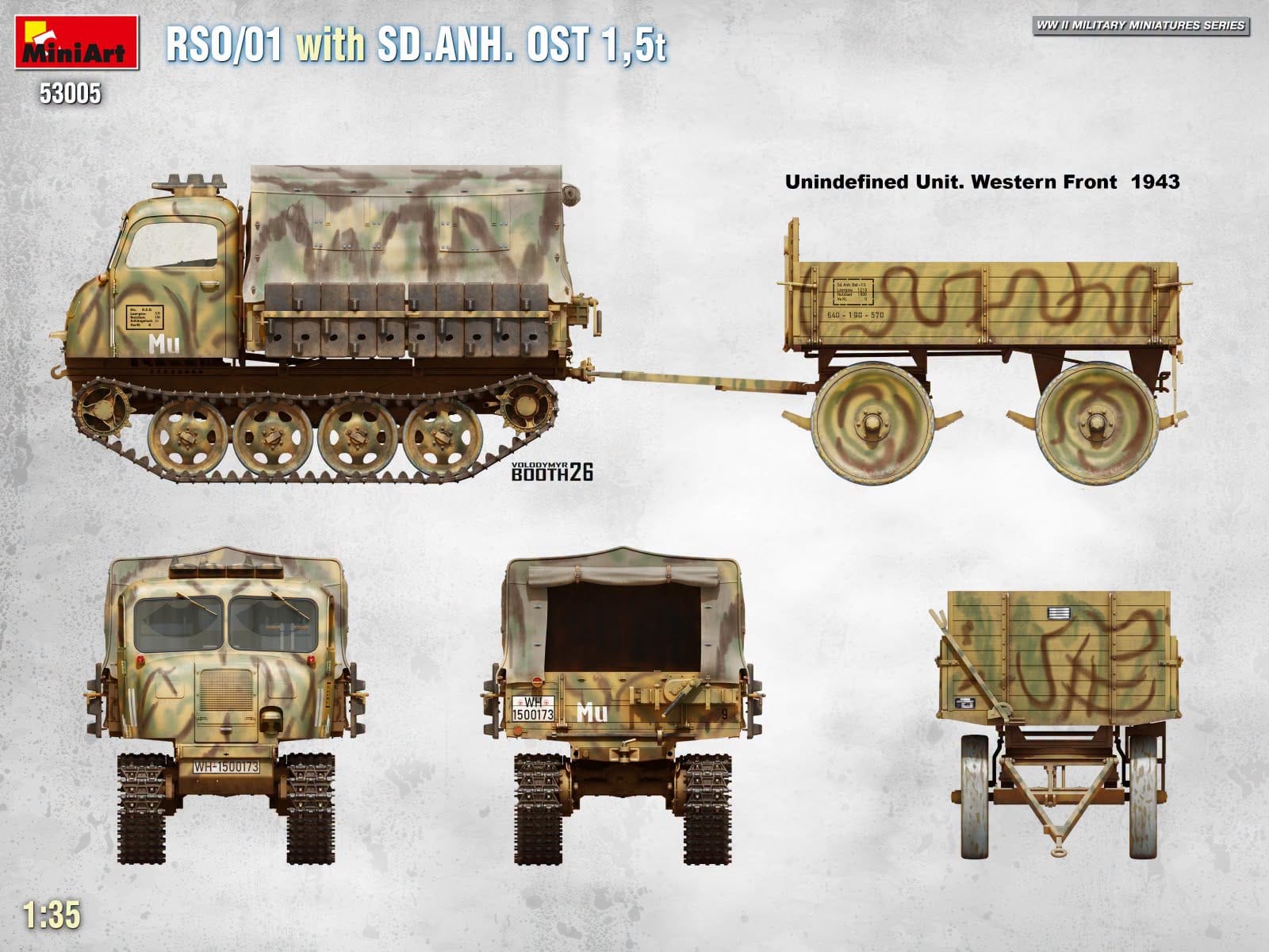 Miniart - 53005 - Steyr RSO/01 with Sd.Anh. Ost 1.5t Trailer - paint schemes