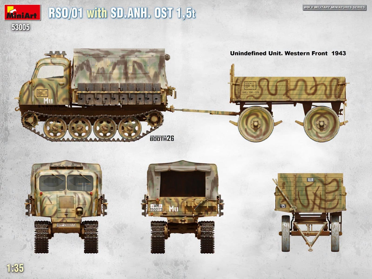 300 - Miniart - 53005 - Steyr RSO/01 with Sd.Anh. Ost 1.5t Trailer - paint schemes