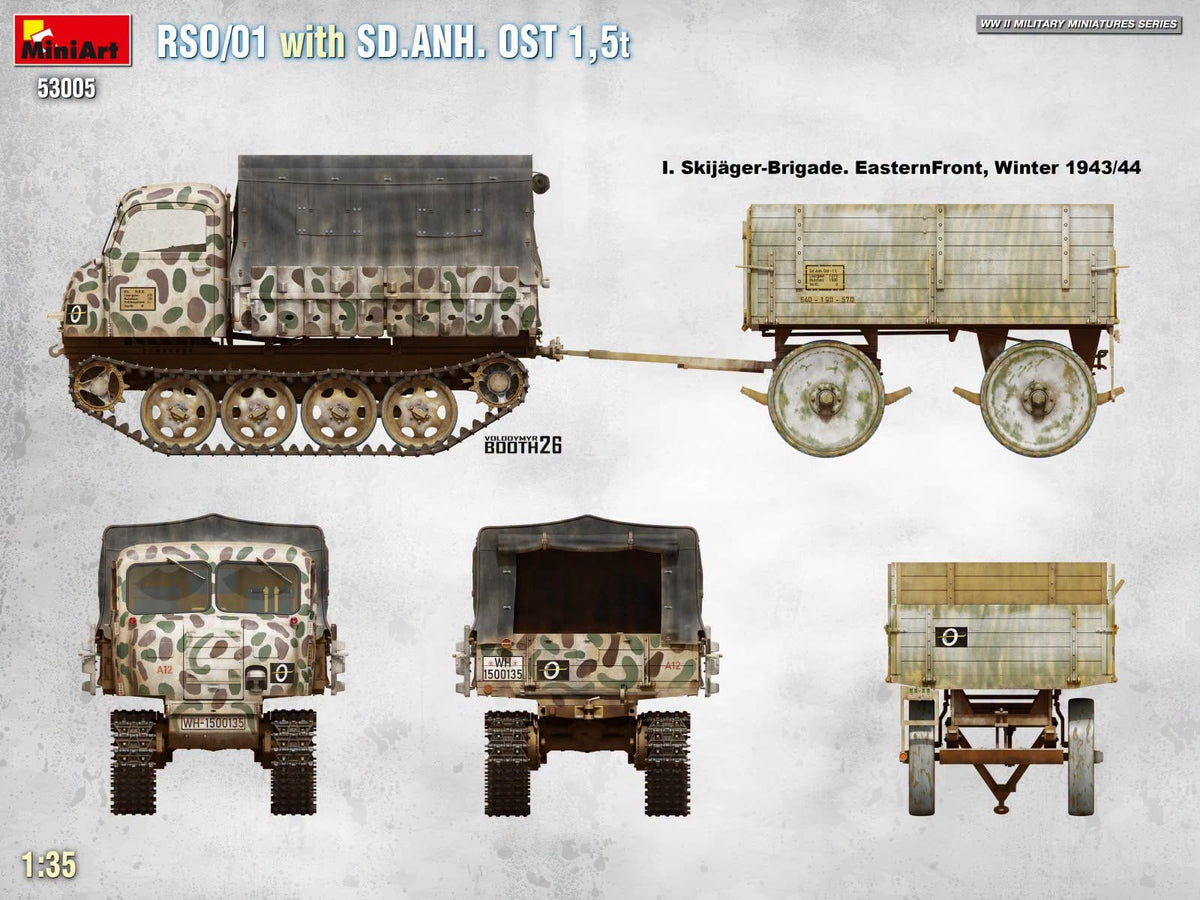 301 - Miniart - 53005 - Steyr RSO/01 with Sd.Anh. Ost 1.5t Trailer - paint schemes