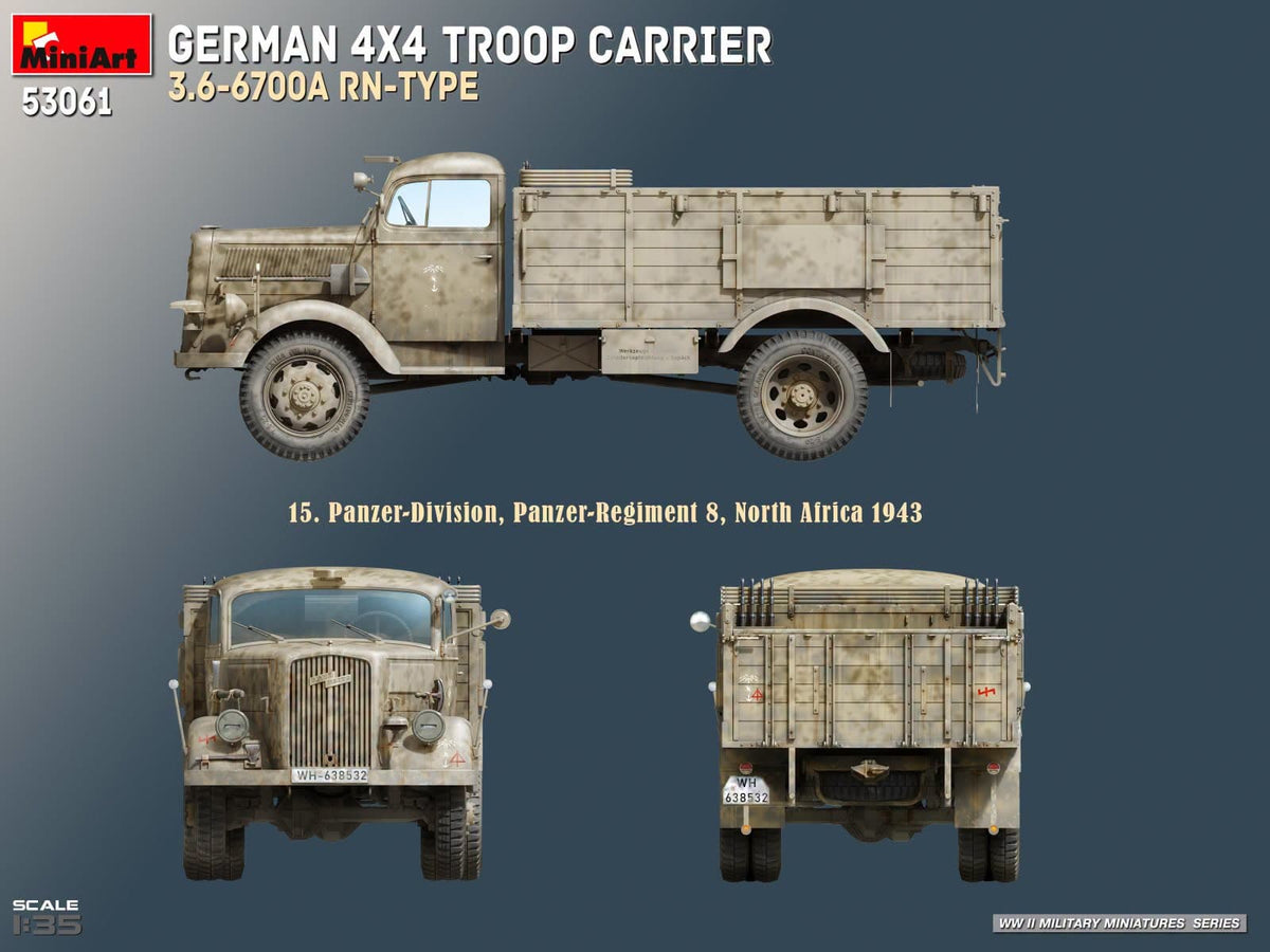 301 - Miniart - 53061 - Opel Blitz 3.6-6700 A (RN) - paint schemes