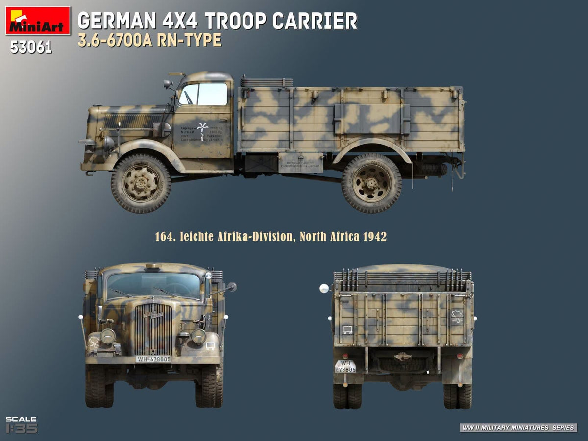 300 - Miniart - 53061 - Opel Blitz 3.6-6700 A (RN) - paint schemes