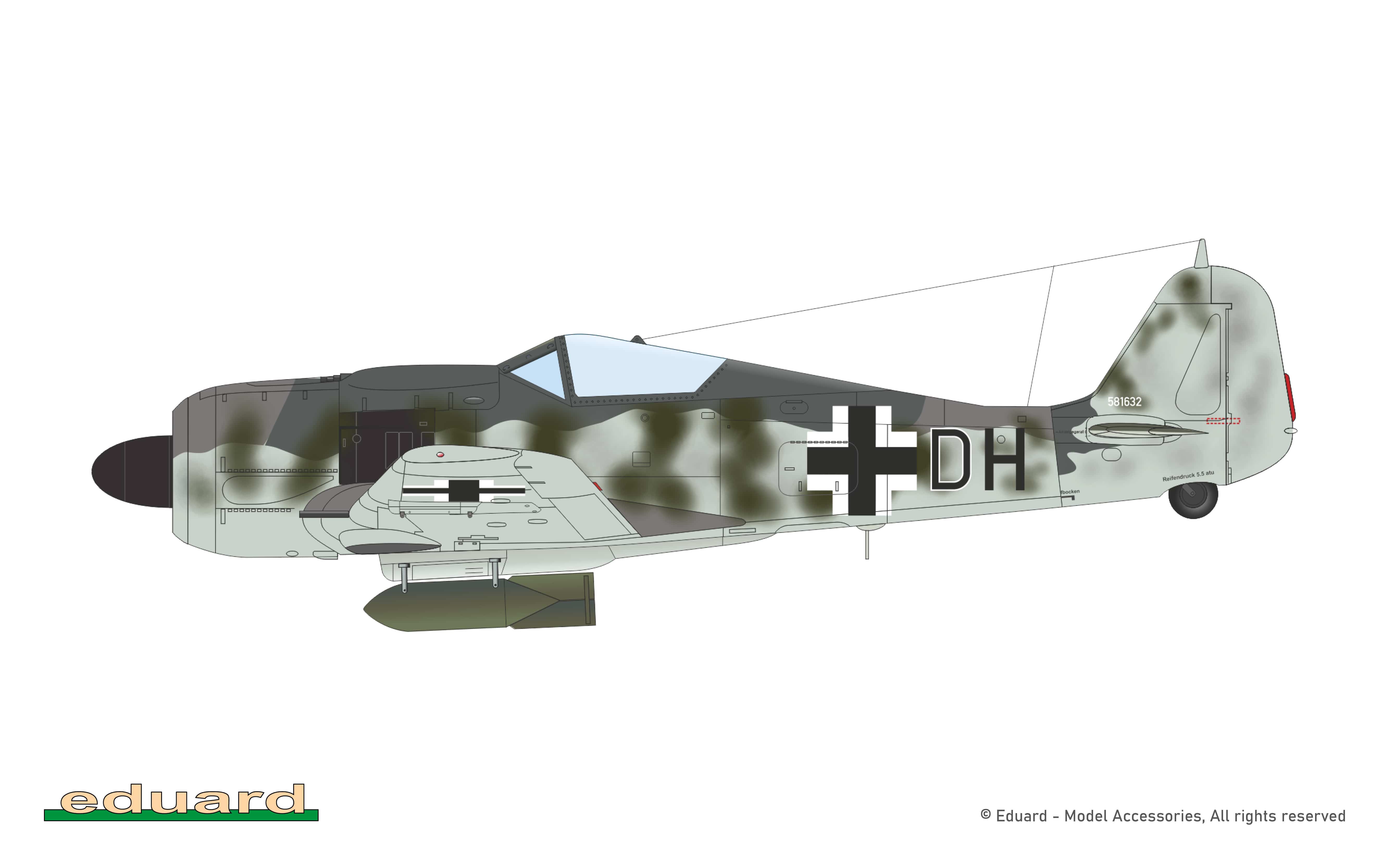Eduard - 82139 - Focke-Wulf Fw 190 F-8 - paint schemes - W.Nr. 581632, 1./NSGr. 9, Villafranca di Verona, Italy, May 1945