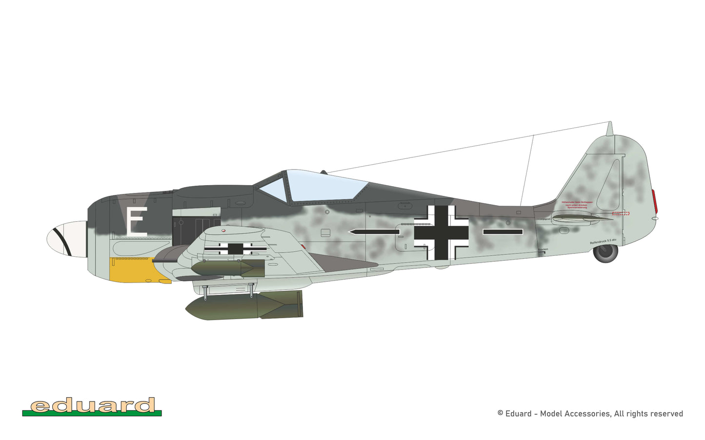 305 - Eduard - 82139 - Focke-Wulf Fw 190 F-8 - paint schemes - Stab SG 77, Schönfeld-Seifersdorf (Łukaszów nowadays), Germany (Poland nowadays), August 1944
