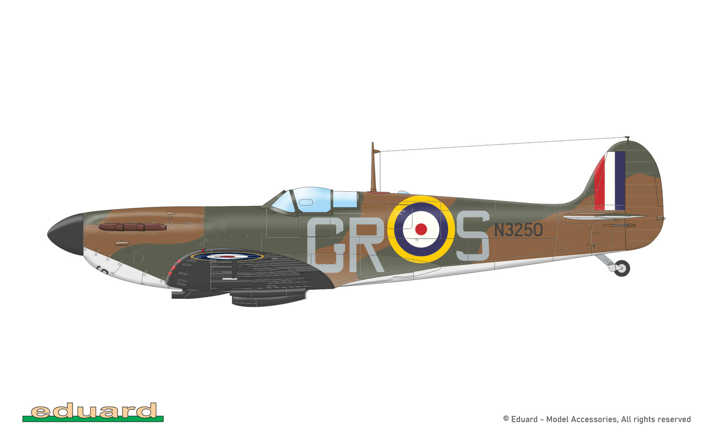 301 - Eduard - 82151 - Supermarine Spitfire Mk Ia - paint schemes - N3250, P/O Allan R. Wright, No. 92 Squadron, RAF Croydon, United Kingdom, late May/early June 1940