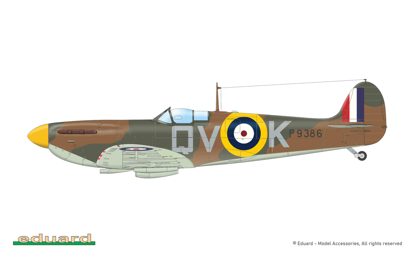 304 - Eduard - 82151 - Supermarine Spitfire Mk Ia - paint schemes - P9386, S/Ldr Brian J. Lane, CO of No. 19 Squadron, RAF Fowlmere, United Kingdom, September 1940